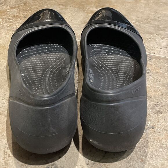 Crocs Black Cap Toe Ballet Flats Shoes Women Size 8 Casual Slip On - Picture 6 of 10